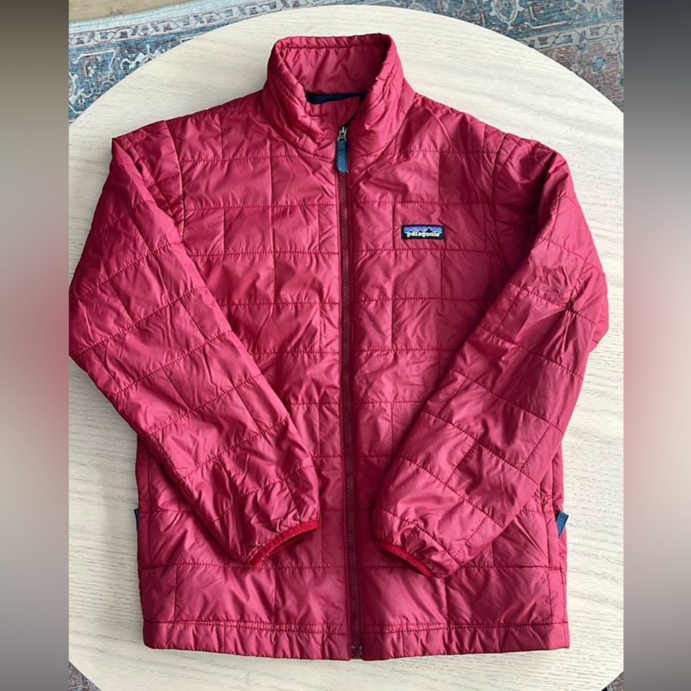 Patagonia Kids Nano Puff Jacket Ski Snow Brick Red L 12
